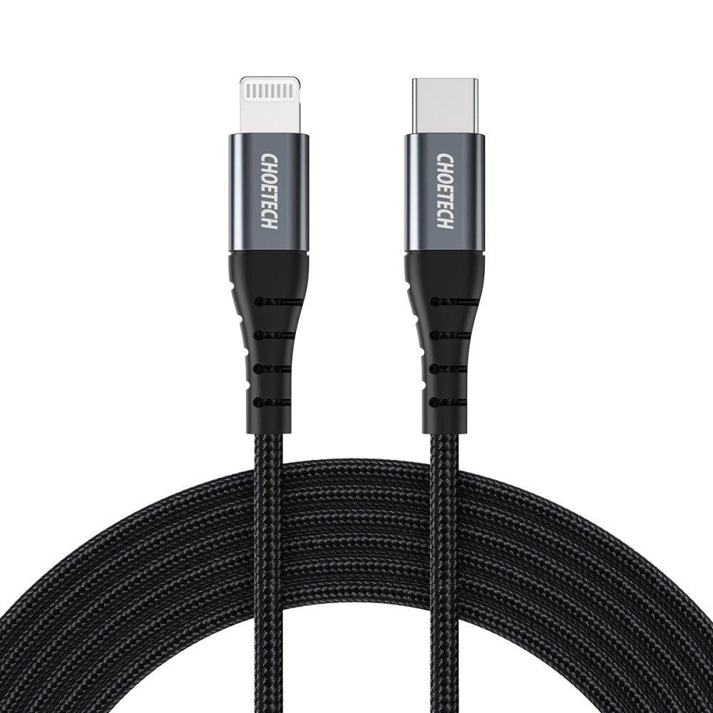 Kabelový kabel pro iPhone USB-C - Lightning 480MB / s 3A 1.2m - černá