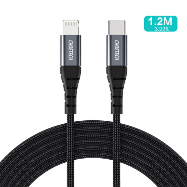 Καλώδιο καλωδίου για το iPhone USB-C - Lightning 480MB / S 3A 1.2m - μαύρο