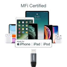Cabo de cabo para iPhone USB-C - Lightning 480MB / S 3A 1.2m - preto