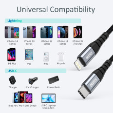 Cabo de cabo para iPhone USB-C - Lightning 480MB / S 3A 1.2m - preto