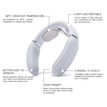 Massager kakla ar elektrostimulāciju TENS EMS un saspiest SKG 4356E - balts
