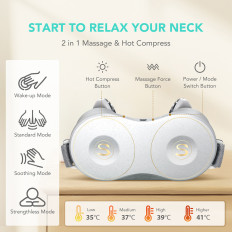 Massager voor nek met kompres en rood licht SKG H7-E - wit