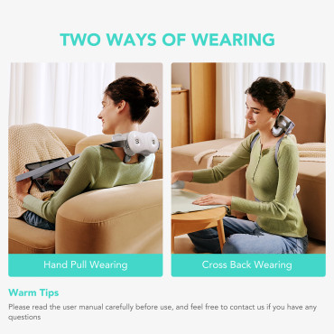 Massager už kaklą su kompresu ir raudona šviesa SKG H7-e - balta