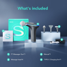 Massager massage massage 4 heads for the whole body SKG F7-en - gray