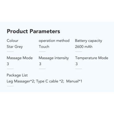 2x massager para um bezerro com uma compressa de aquecimento SKG BM3-E - Gray