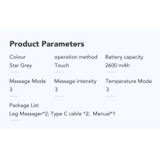 2x massager para um bezerro com uma compressa de aquecimento SKG BM3-E - Gray