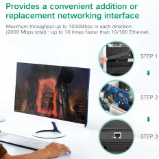 PCI-E Gigabit 10/100 / 1000Mbps tīkla karte - melna