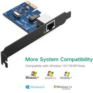 PCI-E Gigabit 10/100 / 1000 Mbps Network Card - Zwart