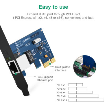 PCI-E Gigabit 10/100 / 1000Mbps tīkla karte - melna