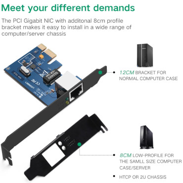 PCI-E Gigabit 10/100 / 1000Mbps tīkla karte - melna