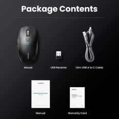 Trådlös Bluetooth-mus 5.0 USB 2.4GHz - Svart