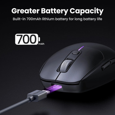 Draadloze Bluetooth Mouse 5.0 USB 2.4GHZ - Zwart