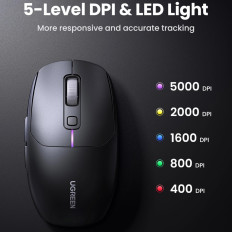 Draadloze Bluetooth Mouse 5.0 USB 2.4GHZ - Zwart