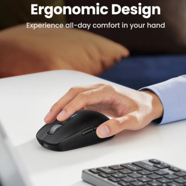 Mouse Bluetooth wireless 5.0 USB 2.4GHz - Nero