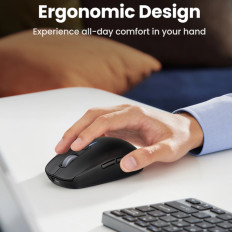 Souris Bluetooth sans fil 5.0 USB 2.4GHz - Noir