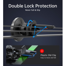 Titolare dell'automobile con caricamento wireless da 15W su un controllore di ventilazione - nero