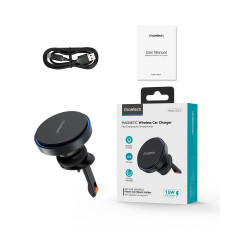 Magnetische handgreep met een inductievlader 15 in een geruite vliegtuig - zwart