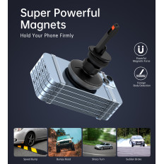 Titolare dell'automobile con caricamento wireless da 15W su un controllore di ventilazione - nero