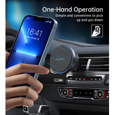 Mango magnético con un cargador de inducción 15 en un avión a cuadros - Negro