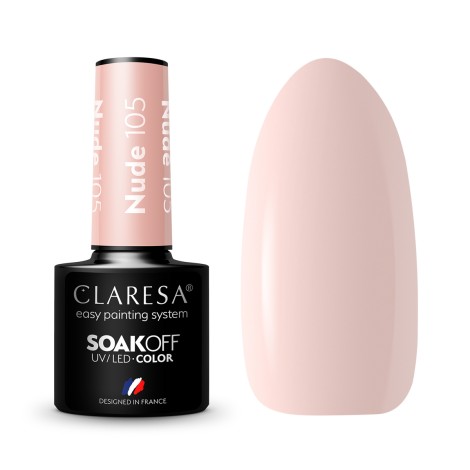 CLARESA hibridni lak za nohte NUDE 105 - 5g — skupaj prikazano