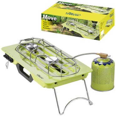 Fogão turístico Move 2 gráficos de gás + queimador ajustável 4.6KW