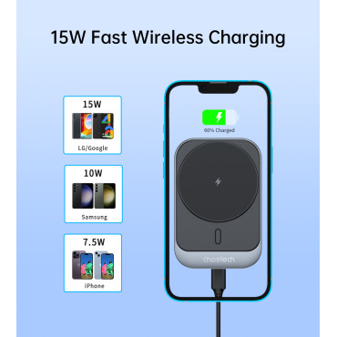 Κάτοχος αυτοκινήτου με φορτότυπο επαγωγής 15W σε ένα καρόβιλο αεροσκάφος - μαύρο