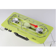 Cocina turística Mueva 2 gráficos de gas + quemador ajustable 4.6kw