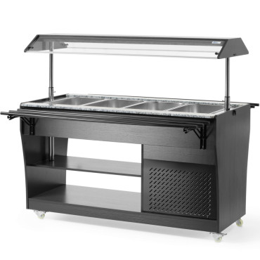 Buffé Bar Kylbord med belysningstopp 4 behållare GN 1/1 2-10C 170 W