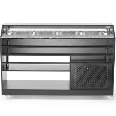 Barra de buffet Mesa de refrigeración con pico de iluminación 4 contenedores GN 1/1 2-10C 170 W