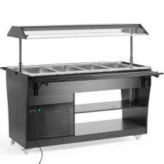 Barra de buffet Mesa de refrigeración con pico de iluminación 4 contenedores GN 1/1 2-10C 170 W