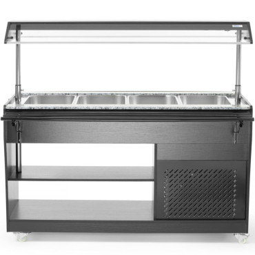 Buffet Barra de refrigeração com iluminação Pico 4 Recipientes GN 1/1 2-10C 170 W