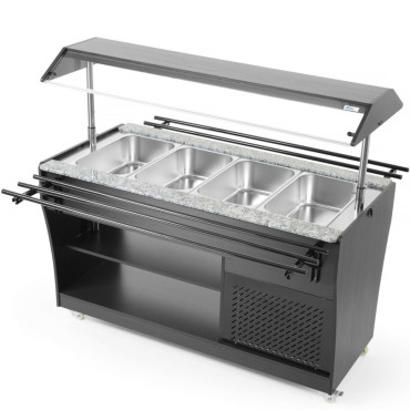 Buffé Bar Kylbord med belysningstopp 4 behållare GN 1/1 2-10C 170 W