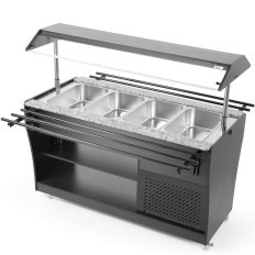 Buffetbar Koeltafel met verlichting Piek 4 Containers GN 1/1 2-10C 170 W