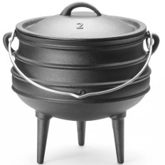 Caldeira de ferro fundido Pot de caça sobre uma fogueira para goules qua. 245 x 280 mm 6 l