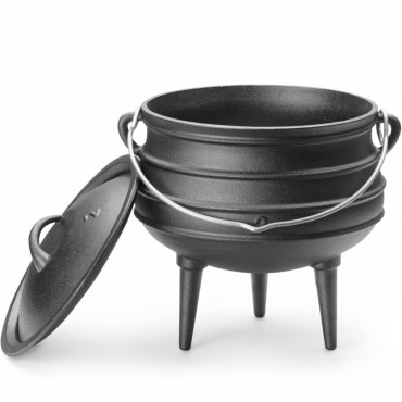 Caldeira de ferro fundido Pot de caça sobre uma fogueira para goules qua. 245 x 280 mm 6 l