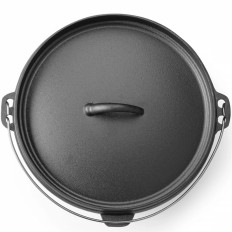 Gietijzeren keteljachtpot over een vreugdevuur voor goules wo. 310 x 155 mm 7.2 l