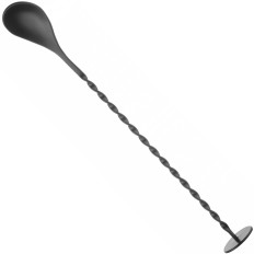 Barmain šaukštas gėrimams Ilgi kokteiliai su mukšmingu 280 x 35 mm - juoda