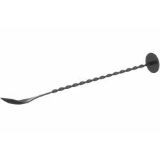 Barmain ske til drikkevarer lange cocktails med muddleer 280 x 35 mm - sort