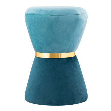 Hourglass stool blue velvet...
