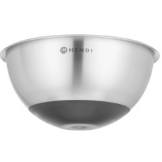 Steel kitchen bowl with silicone basis and measuring scoop 6 liters. 330 x 155 mm