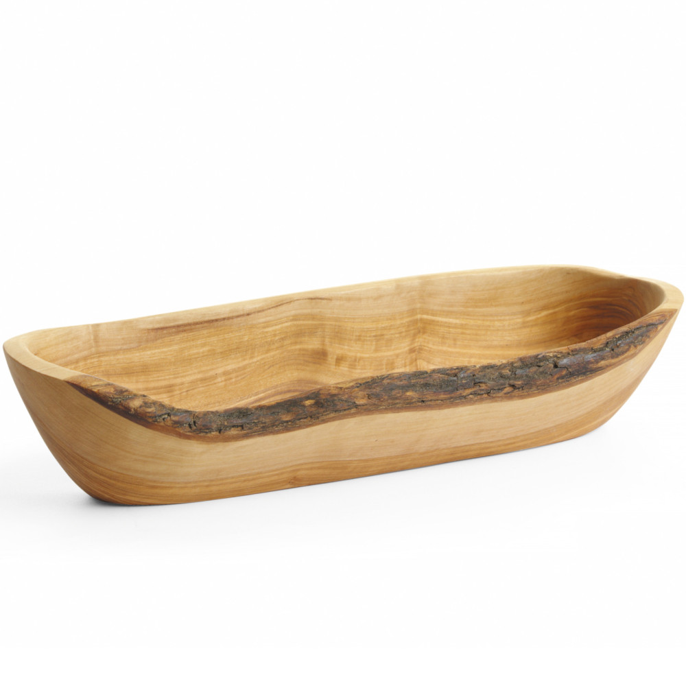 Dekorativna posoda Vzdolžni olivni les 300 x 95 x 60 mm