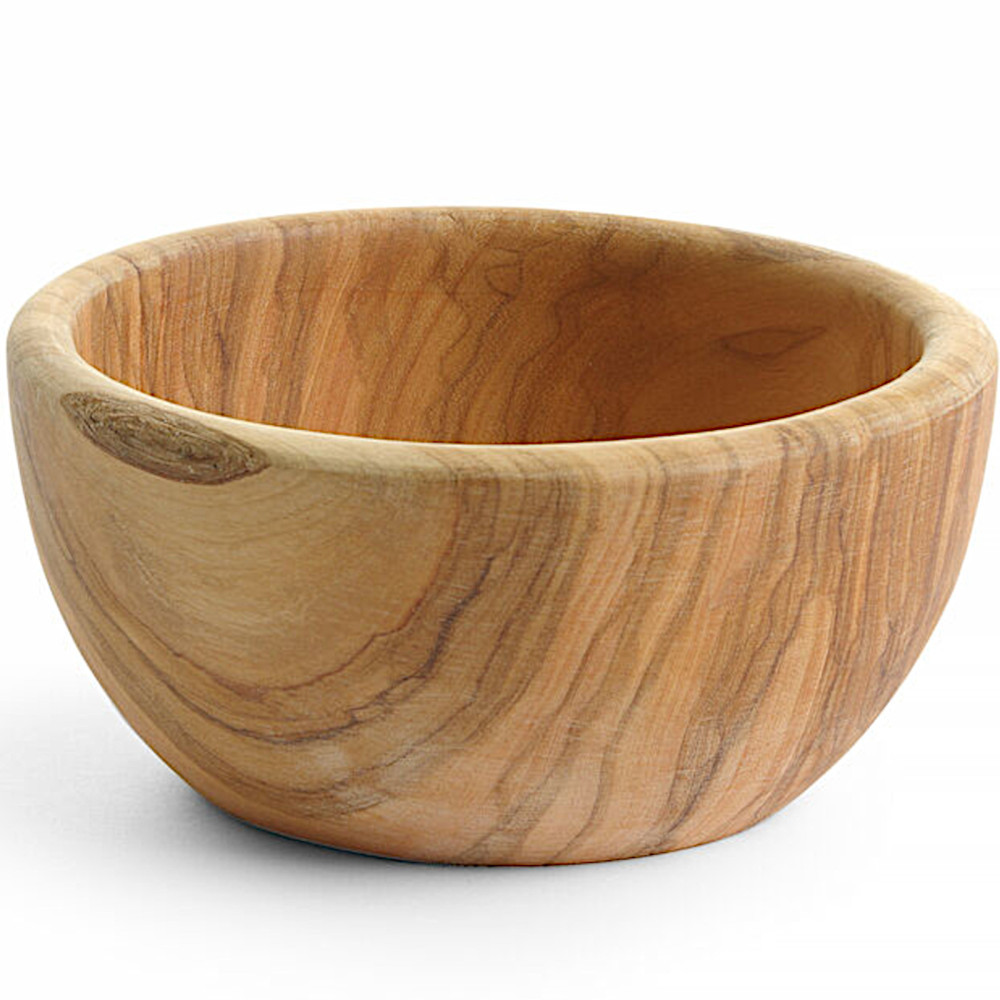 Ciotola decorativa per spuntini di legno d'ulivo rotondi Mer. 125 x 60 mm Ciotola decorativa per spuntini di legno d'ulivo rotondi Mer. 125 x 60 mm