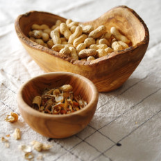 Ciotola decorativa per spuntini di legno d'ulivo rotondi Mer. 125 x 60 mm