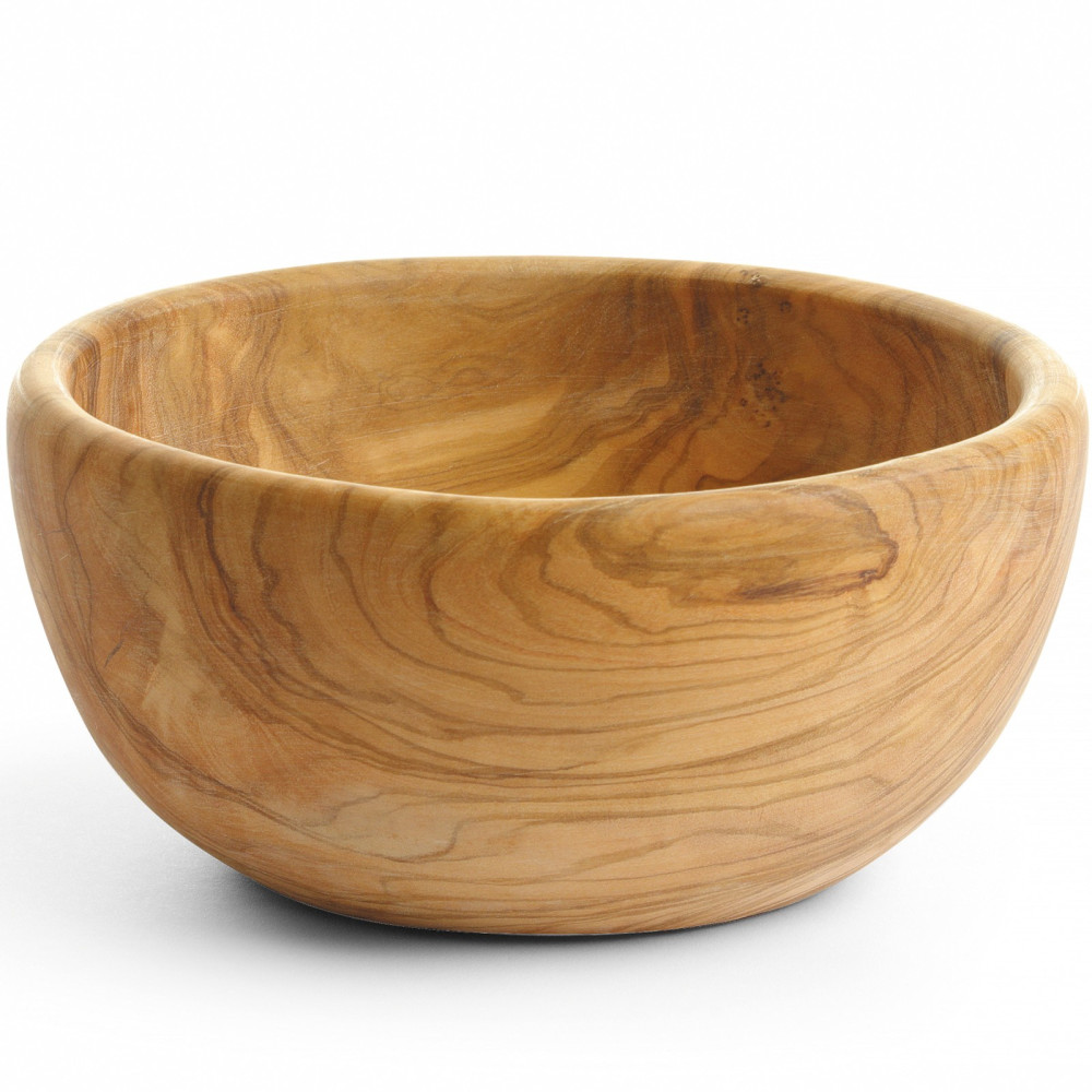 Ciotola decorativa per spuntini di legno d'ulivo rotondi Mer. 155 x 75 mm
