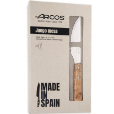 Kniv för biff med en ljus träskoghandtag längd 110/220 mm - en uppsättning av 6 objekt.