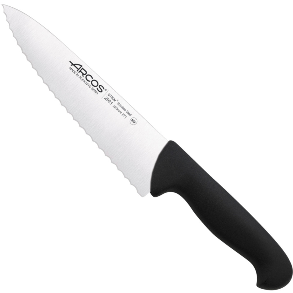 Chef cook knife. Serrated 2,900 series. 200/333 mm series