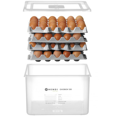 Eggs container 8 Trucks for 120 eggs OVOBOX 18 L 355 x 325 x 200 mm