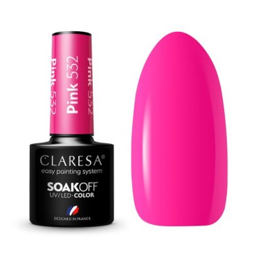 CLARESA Hybridnagellack PINK 532 -5g — visade föremål tillsammans