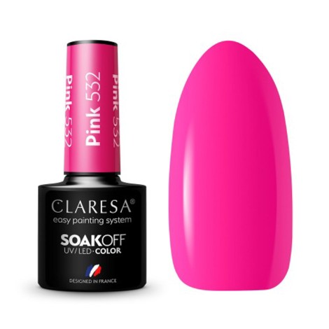 CLARESA Hybridnagellack PINK 532 -5g — visade föremål tillsammans