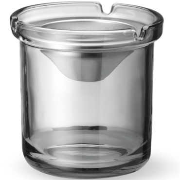 Stikla pelnu trauks ar tērauda ieliktni. 98 x 99 mm